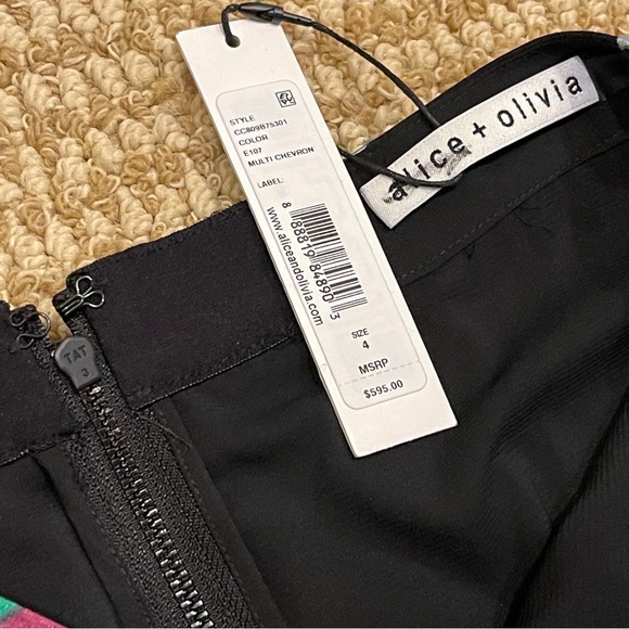 Alice + Olivia Multi Chevron Matching Two Piece Set 4/Small NWT - Picture 8 of 15